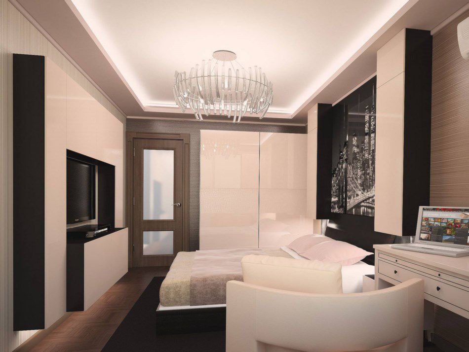 дизайн спальни совмещенной с лоджией