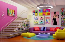 интерьер кухни в стиле поп арт