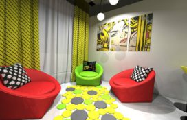 дизайн интерьера детской в стиле поп арт